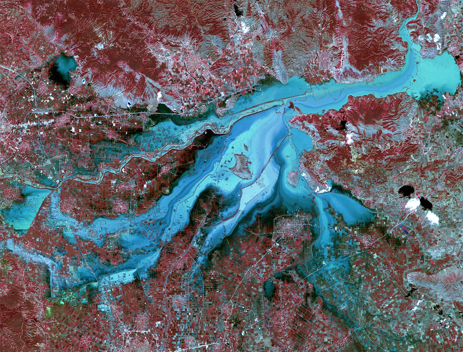 Flooded area near Trikala, Greece, Copernicus Sentinel-2 L2A, 10 September 2023
