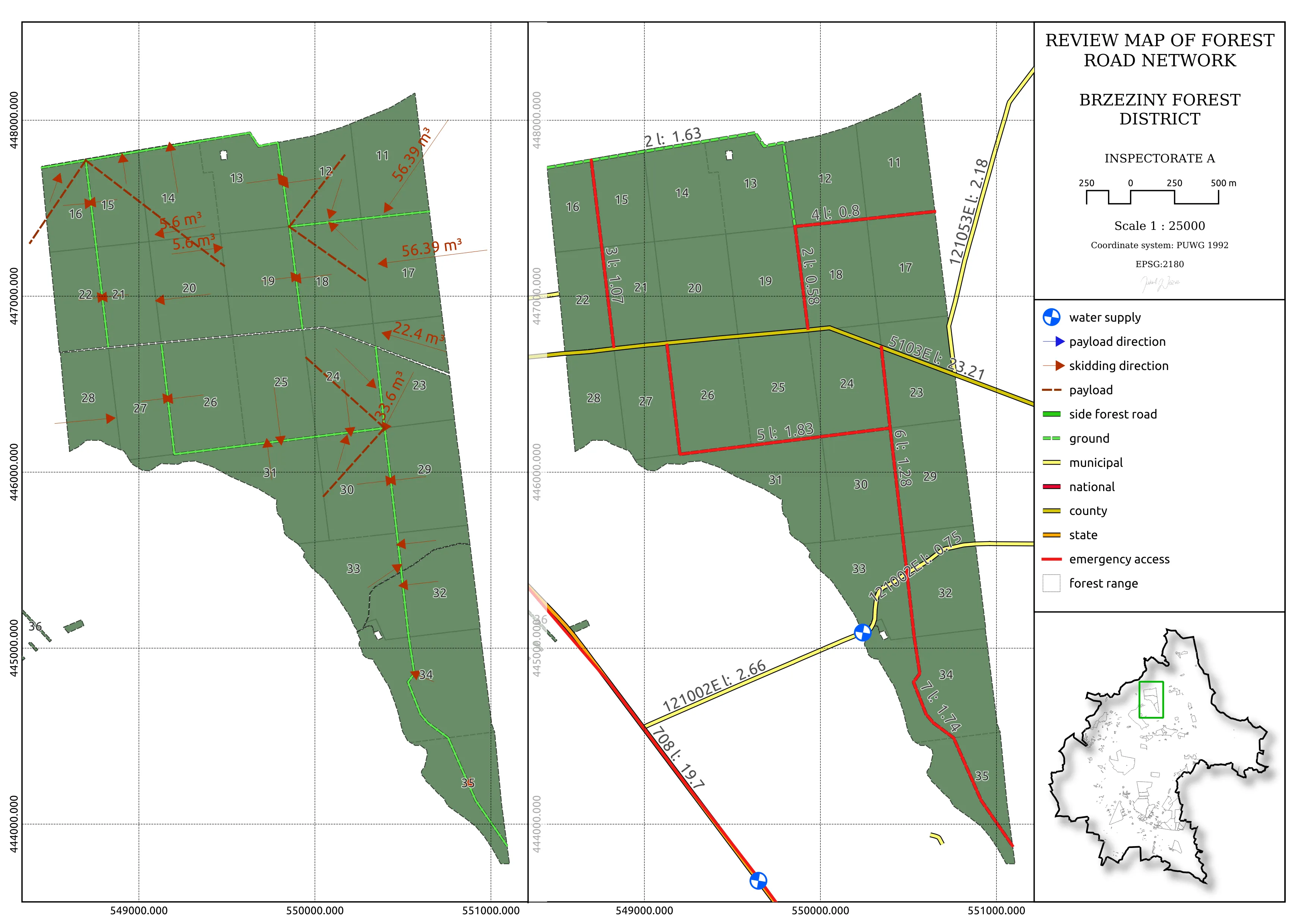 Forest road network project map