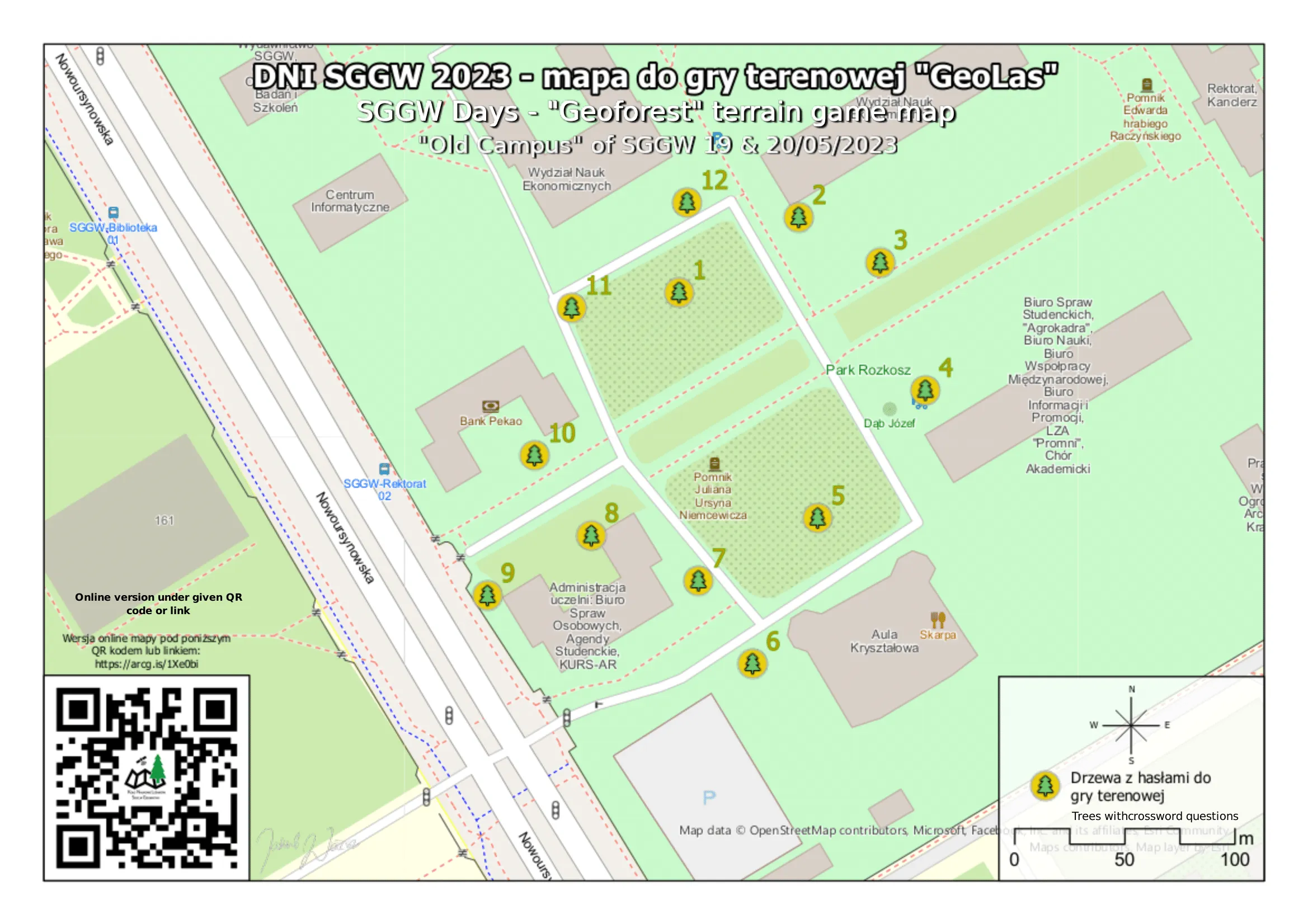 Interactive map for the SGGW Days terrain game