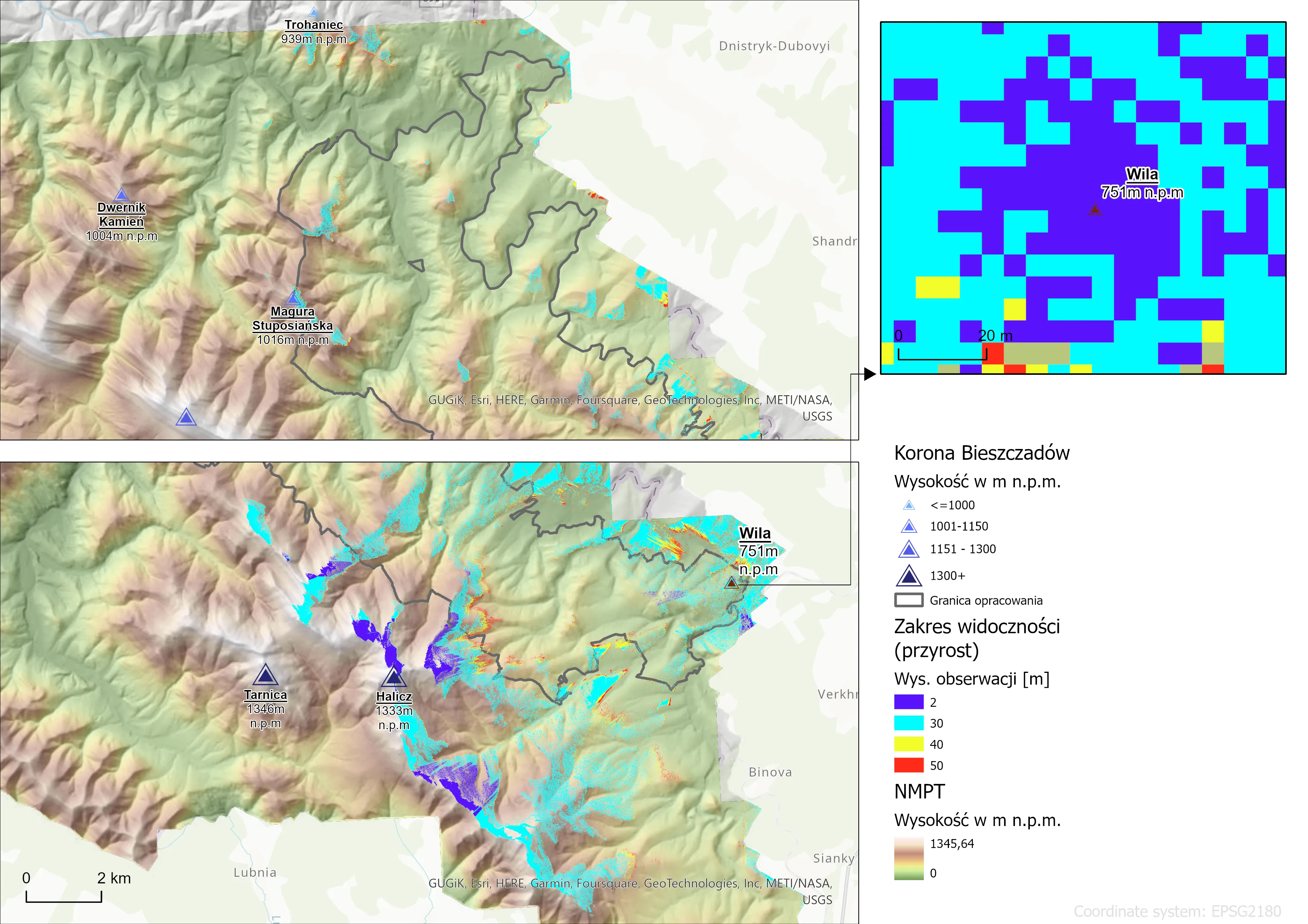 Viewshed analysis map
